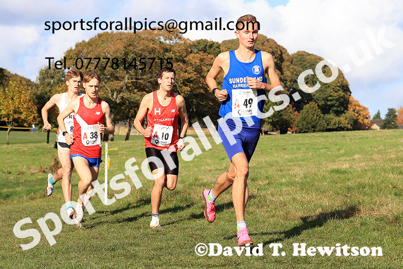 Senior men, 2024 Northern Cross Country Relays, Graves Park, Sheffield.   Photo: David T. Hewitson/Sports for All Pics